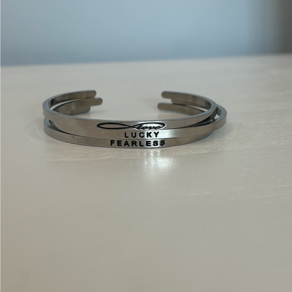 3 MantraBand Silver Bracelets